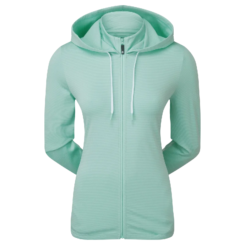 FootJoy Women's Thermoseries Hoodie Hoodie with Hem Applique Textured Unique