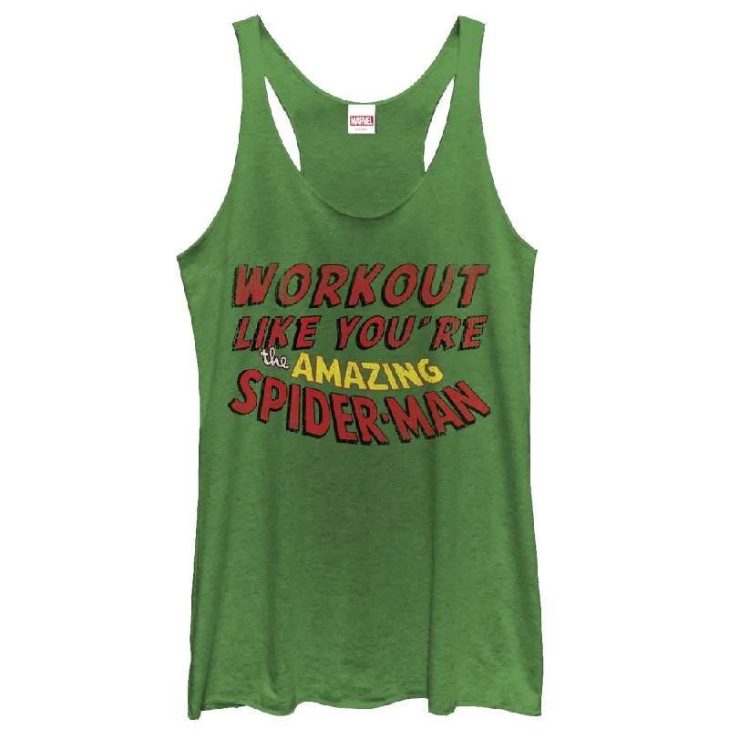 Women's Marvel Work Out Like Spider-Man Racerback Tank Top soft tank top