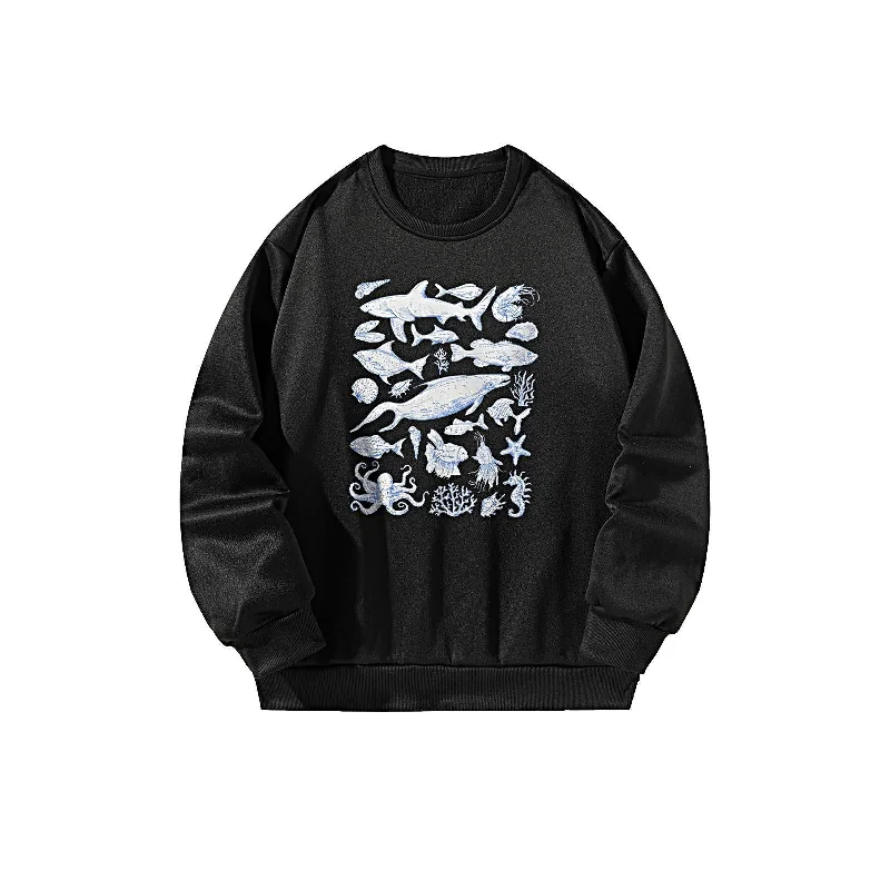 Maxbell Maxbell Women Crewneck Sweatshirt Winter Cute Tops for Daily Wear Shopping Going Out XXL Black Hoodie with Cuffed Sleeves Snug Secure