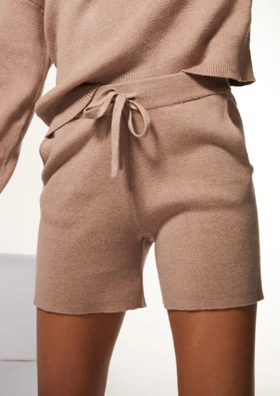 Sweater Shorts In Iced Coffee Tailored Straight A-Line