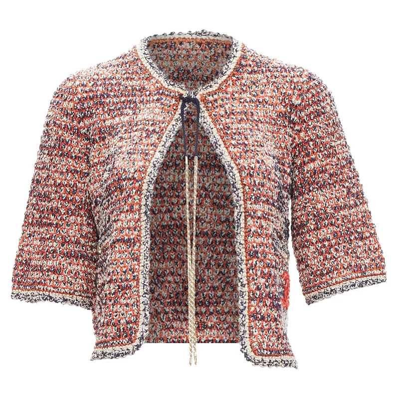 Chanel boule knitCC logo chain cropped jacket Mesh Jacket Canvas Jacket Denim Jacket Chanel boule knitCC logo chain cropped jacket Mesh Jacket Canvas Jacket Denim Jacket
