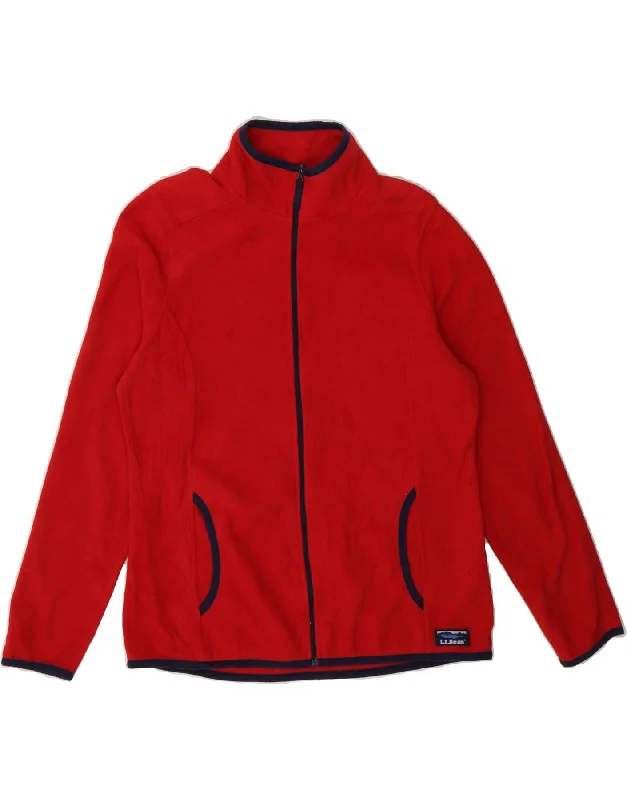L.L.BEAN Womens Fleece Jacket UK 14 Medium Red Polyester Wool Jacket Cashmere Jacket Tweed Jacket L.L.BEAN Womens Fleece Jacket UK 14 Medium Red Polyester Wool Jacket Cashmere Jacket Tweed Jacket