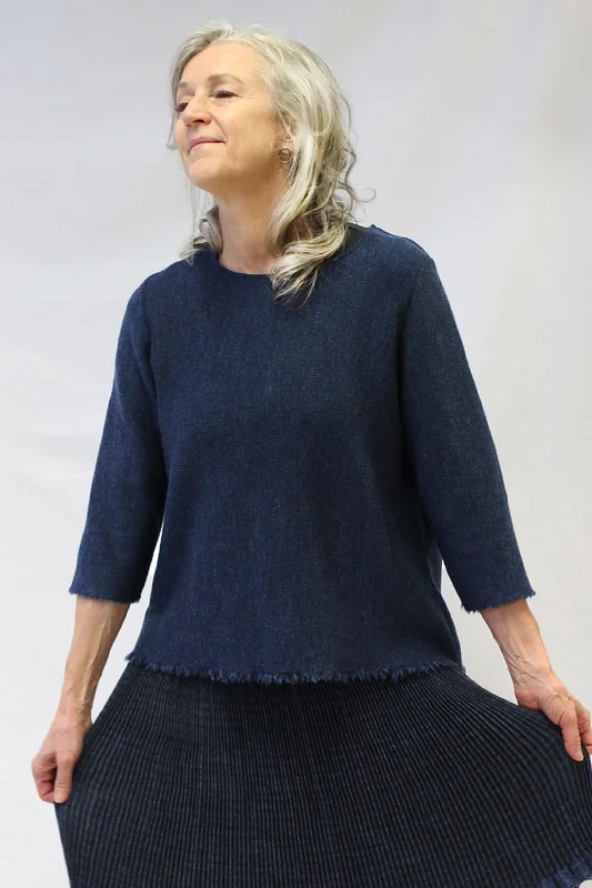 Knitworks Knitted Sweater Blue Mesh Fabric Canvas Fabric Denim Fabric