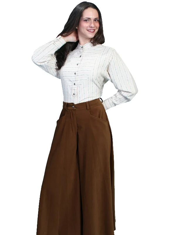 Scully RangeWear Womens Brown Polyester Western Split Skirt seamless skirt comfort