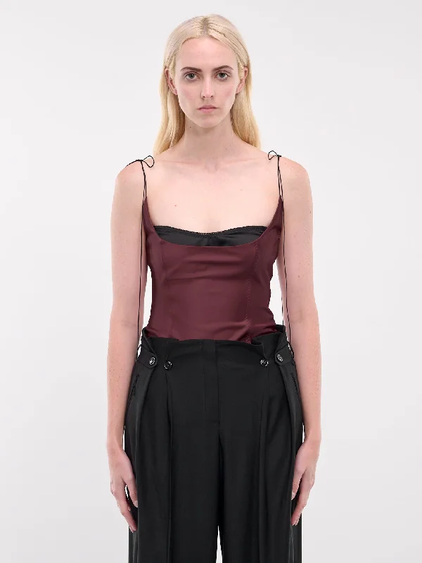 Two-Tone Tank Top (FW2438-VIVID-BURGUNDY) print tank top