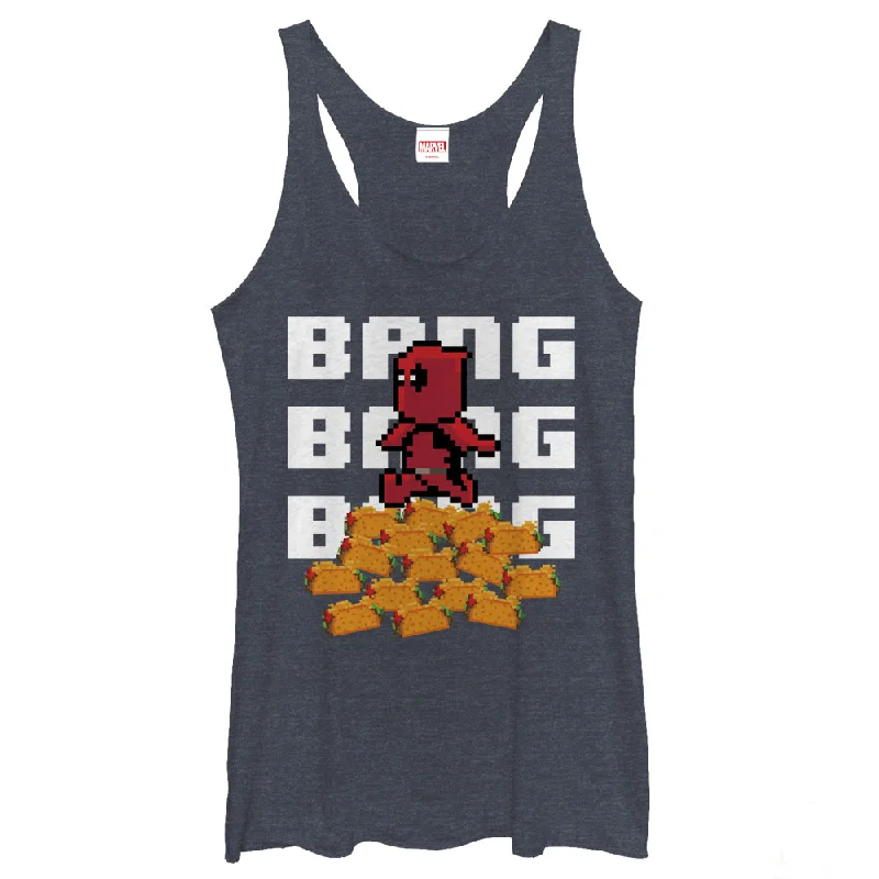 Women's Marvel Pixelated Deadpool Racerback Tank Top yoga tank top