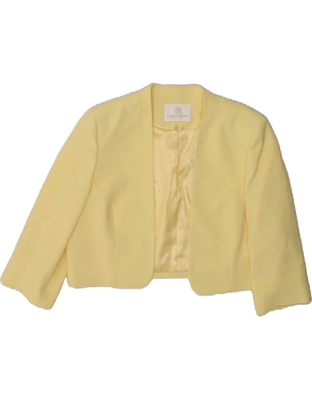 JAQUES VERT Womens 3/4 Sleeve Bolero Jacket UK 18 XL Yellow Polyester Embroidered Jacket Appliqued Jacket Beaded Jacket JAQUES VERT Womens 3/4 Sleeve Bolero Jacket UK 18 XL Yellow Polyester Embroidered Jacket Appliqued Jacket Beaded Jacket