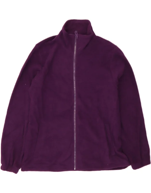 MOUNTAIN WAREHOUSE Womens Fleece Jacket UK 18 XL Purple Polyester Stand-Up Collar Roll-Neck Collar Turtle Neck