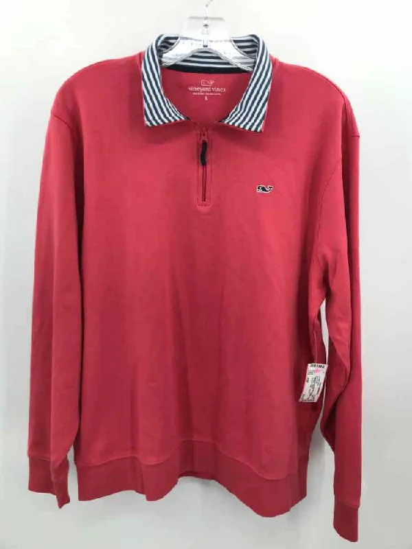 Pre-Owned Vineyard Vines Pink Size Large Sweatshirt Hoodie with Elastic Waist Stretchable Comfortable