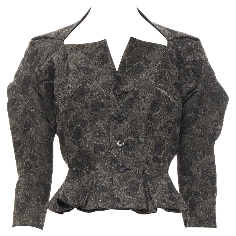 Junya Watanabe floral lace jacquard transformable jacket Plaid Jacket Tartan Jacket Houndstooth Jacket Junya Watanabe floral lace jacquard transformable jacket Plaid Jacket Tartan Jacket Houndstooth Jacket