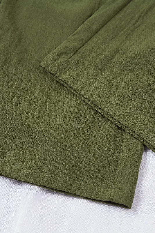 Summer Cotton Linen Blend Palazzo Pants, Solid Color Wide Leg Trousers Cropped Trousers Casual Linen
