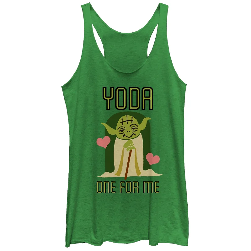 Women's Star Wars Valentine's Day Yoda One for Me Racerback Tank Top cold shoulder tank Women's Star Wars Valentine's Day Yoda One for Me Racerback Tank Top cold shoulder tank