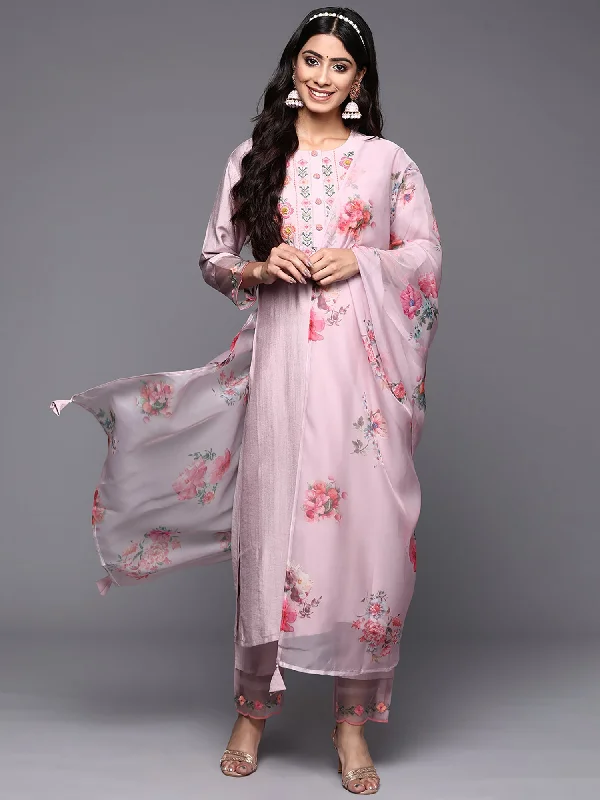 Women's Kurta With Trousers & Dupatta - Indo Era Trousers Silk Elegant