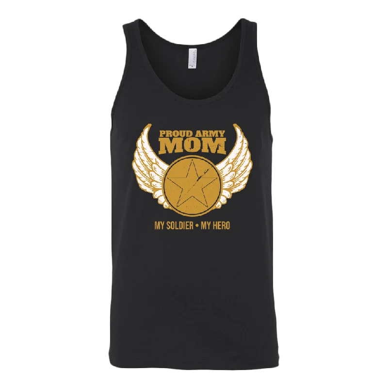 Proud Army Mom (My Soldier, My Hero) Tank Top lime green tank