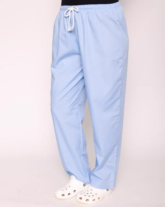 Aria Unisex Lightweight Scrub Trousers - Pale Blue Trousers Vintage Classic