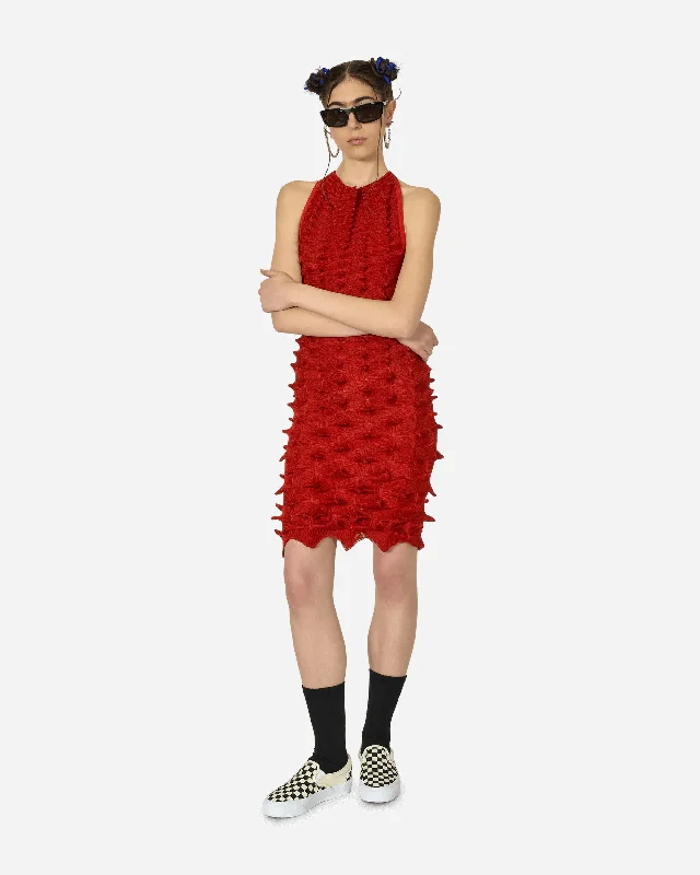 Gradient Spikes Dress Red Tunics Corduroy durable