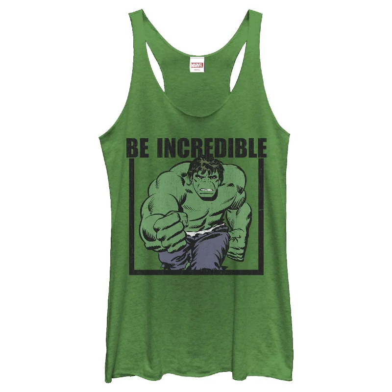 Women's Marvel Hulk Be Incredible Racerback Tank Top baby blue tank