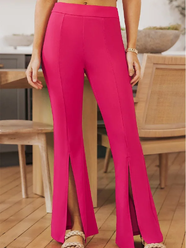 Rose High Waist Split Hem Trousers Trousers Designer Luxury