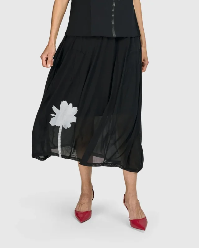 Tekbika Antoinette Flared Cocoon Skirt, Tulle linen skirt natural