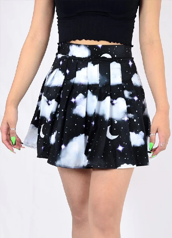 Night Sky Pleated Skirt cashmere skirt rich