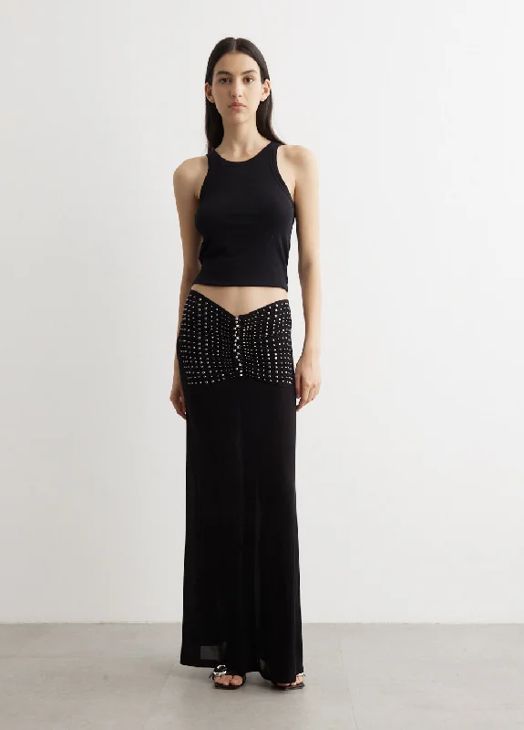 Jersey Studded Skirt Silver Jersey Tee