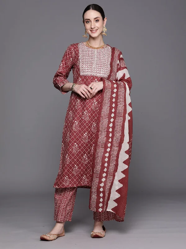 Women's Kurta With Trousers & Dupatta - Indo Era Trousers Yoga Stretchy