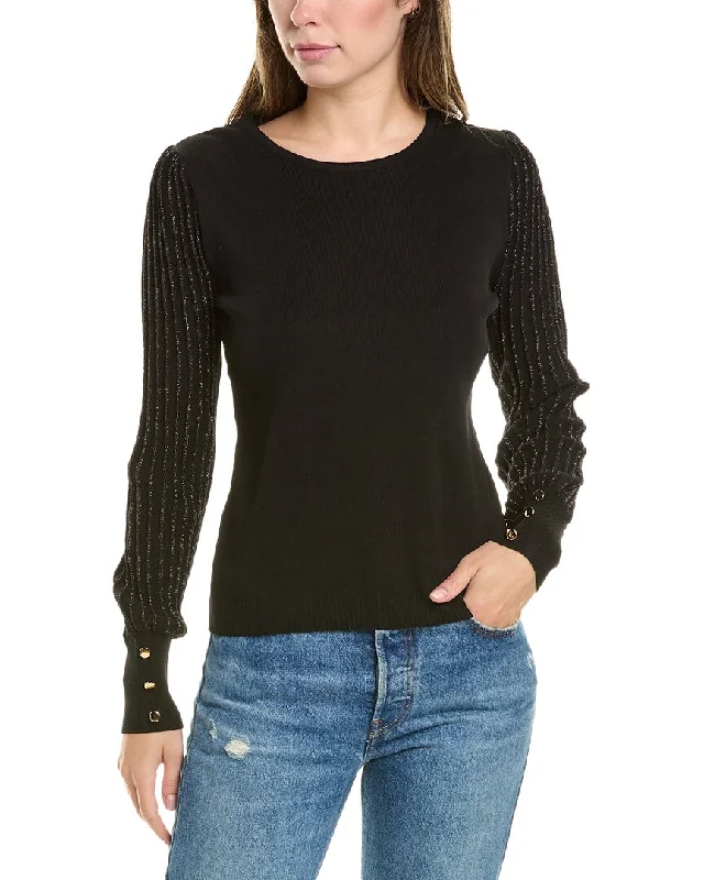 Nanette Nanette Lepore Pleated Sleeve Sweater Welt Pockets Slit Pockets Flap Pockets Nanette Nanette Lepore Pleated Sleeve Sweater Welt Pockets Slit Pockets Flap Pockets