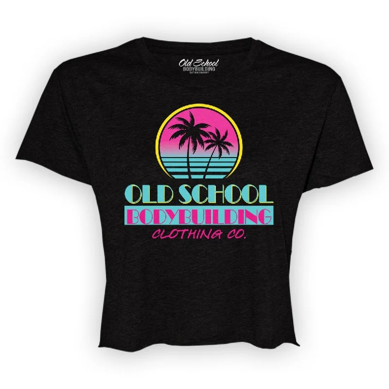 Ladies "VICE" on Black Crop Top Fashionable Trendy Casual