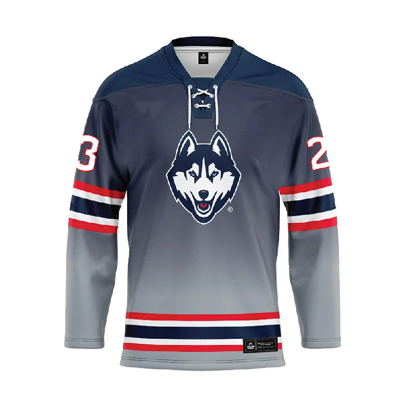 UConn - NCAA Women's Ice Hockey : Brianna Ware - Grey Hockey Jersey Bamboo Jersey Tee UConn - NCAA Women's Ice Hockey : Brianna Ware - Grey Hockey Jersey Bamboo Jersey Tee