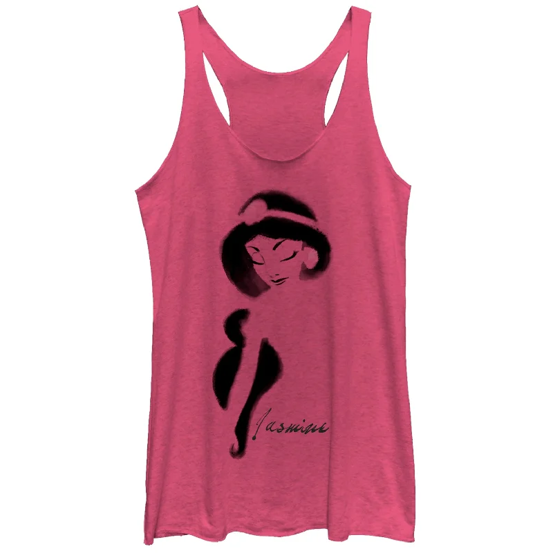 Women's Aladdin Jasmine Graffiti Print Racerback Tank Top trendy tank top