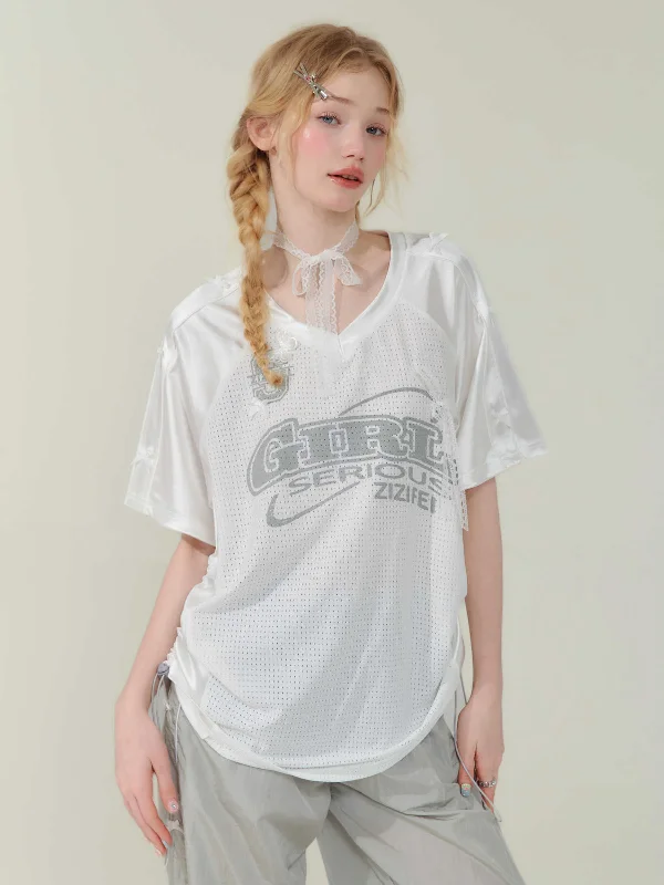 Ghost Mesh Sports Jersey Round Neck Jersey Tee