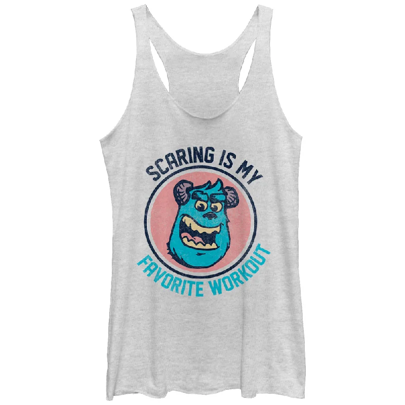 Women's Monsters Inc Sulley Scaring is My Favorite Workout Racerback Tank Top summer tank top Women's Monsters Inc Sulley Scaring is My Favorite Workout Racerback Tank Top summer tank top