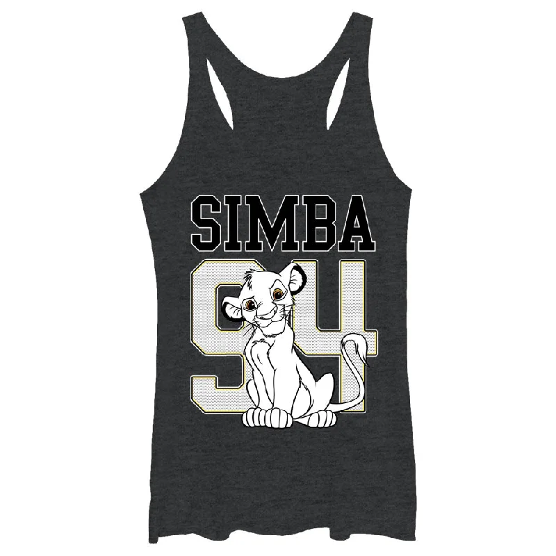 Women's Lion King Simba 94 Racerback Tank Top lemon yellow tank