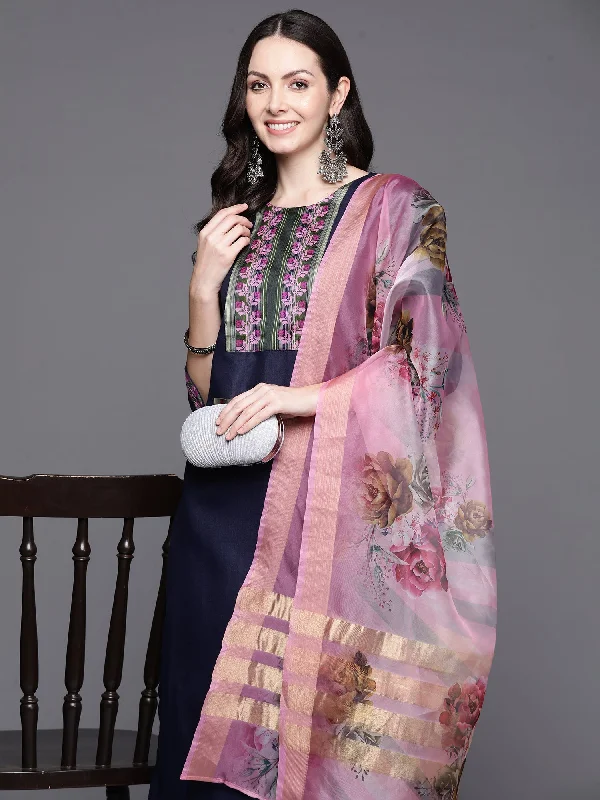 Women's Kurta With Trousers & Dupatta - Indo Era Trousers Trousers Formal
