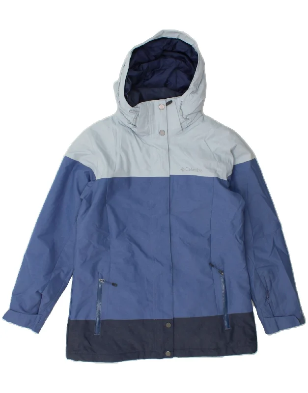 COLUMBIA Womens Omni-Heat Hooded Rain Jacket UK 10 Small Blue Colourblock Satin Jacket Silk Jacket Chiffon Jacket COLUMBIA Womens Omni-Heat Hooded Rain Jacket UK 10 Small Blue Colourblock Satin Jacket Silk Jacket Chiffon Jacket