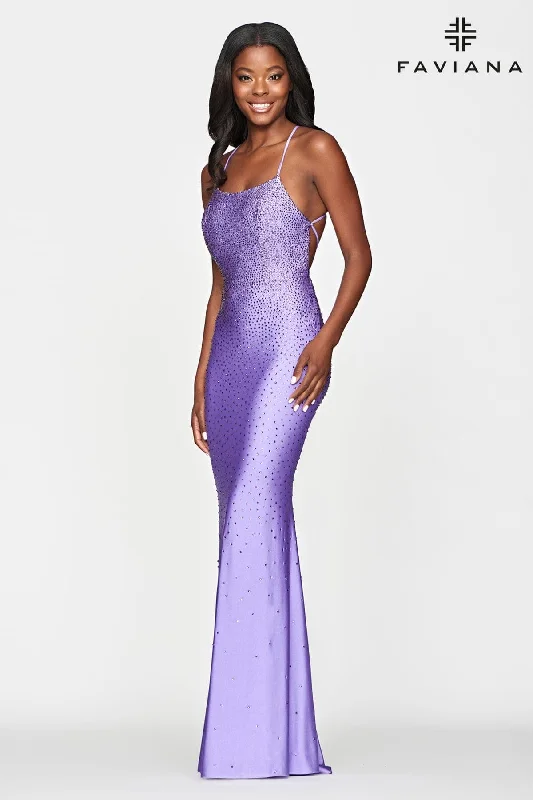Tight Prom Dress With Rhinestone Beading And Scoop Neck Boat Neckline Classic