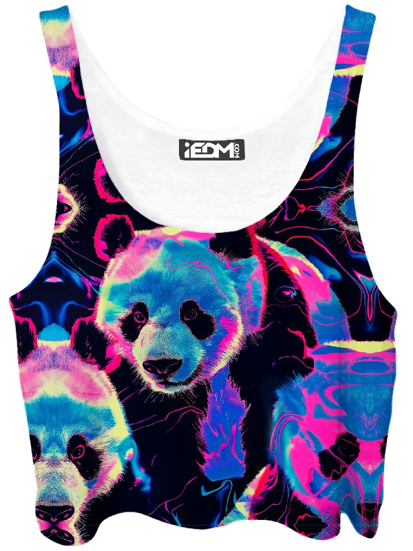 Panda Peaking Crop Top Thin Crop Top Open Front Quick Dry