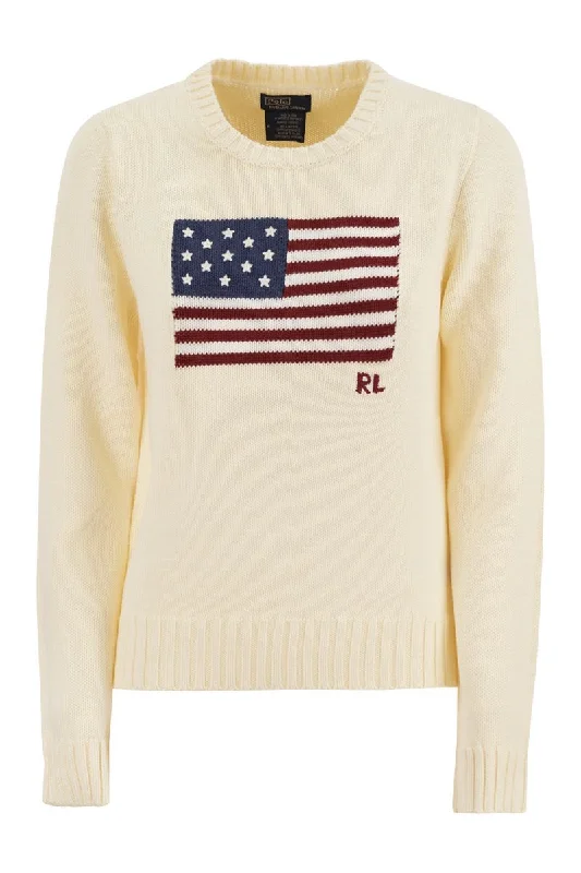 Cotton jersey with flag Turquoise Jersey Tee