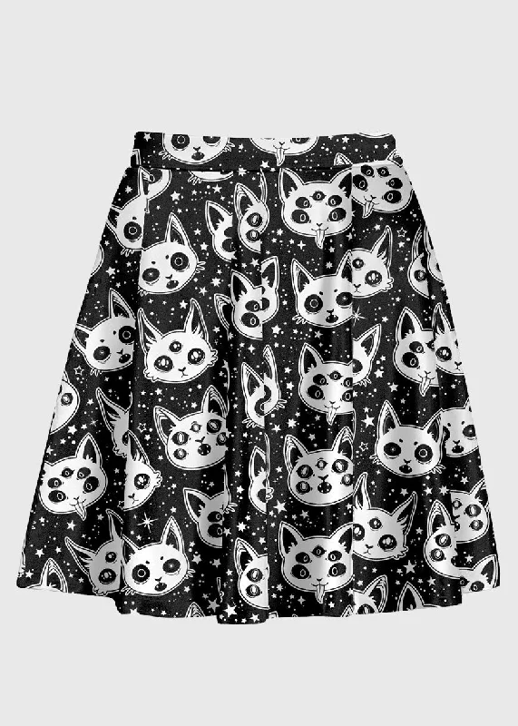 Trippy Cartoon Cat Skirt denim skirt classic
