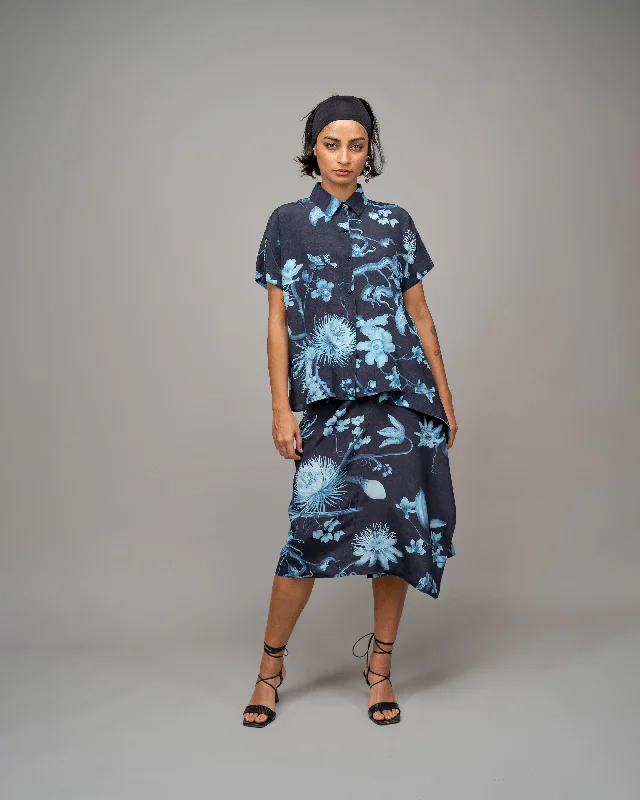 Garden Print Wrap Skirt In Aurora Borealis low waist skirt