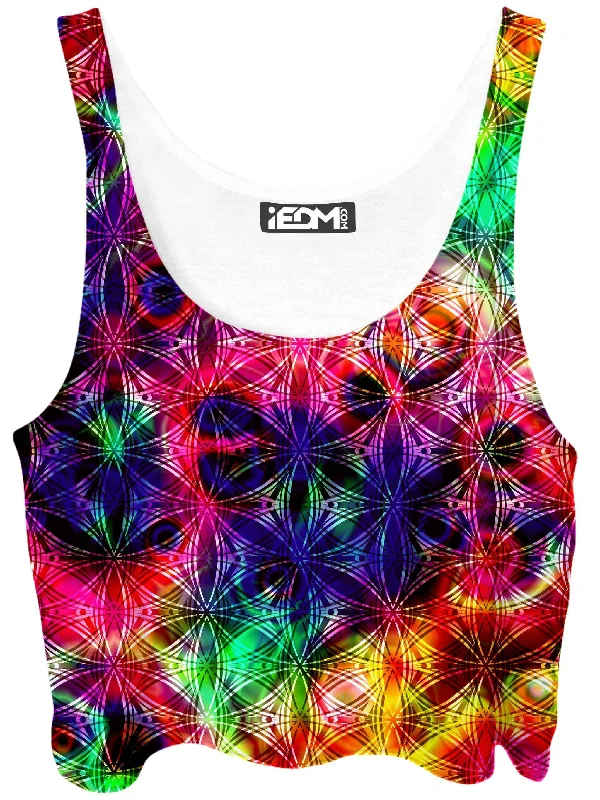 Psychedelic Flow Crop Top Print Jacquard Patchwork