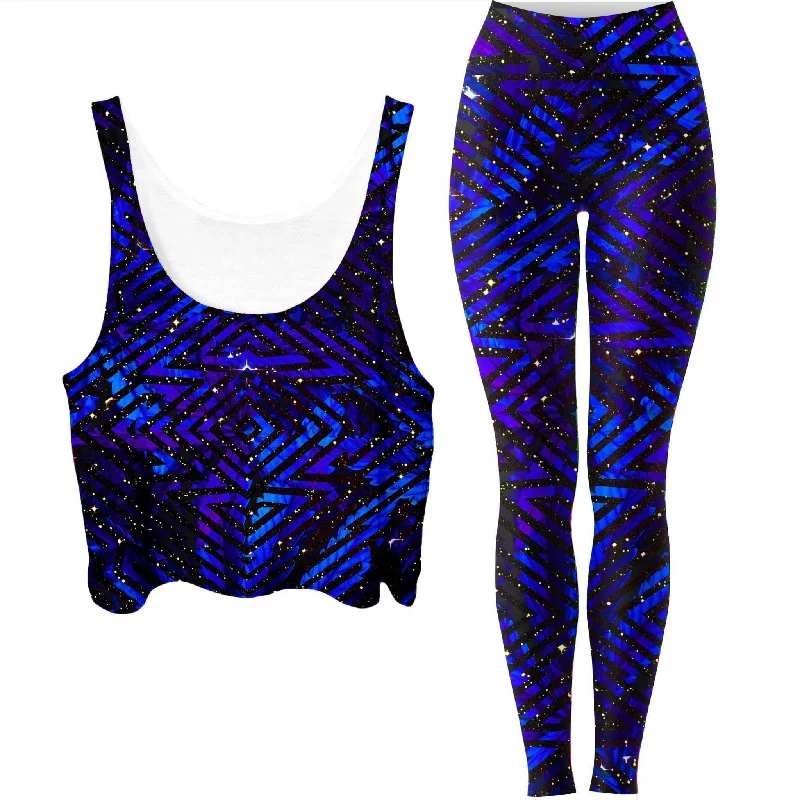 Dream Catcher Crop Top and Leggings Combo Sequined Glittery Shiny