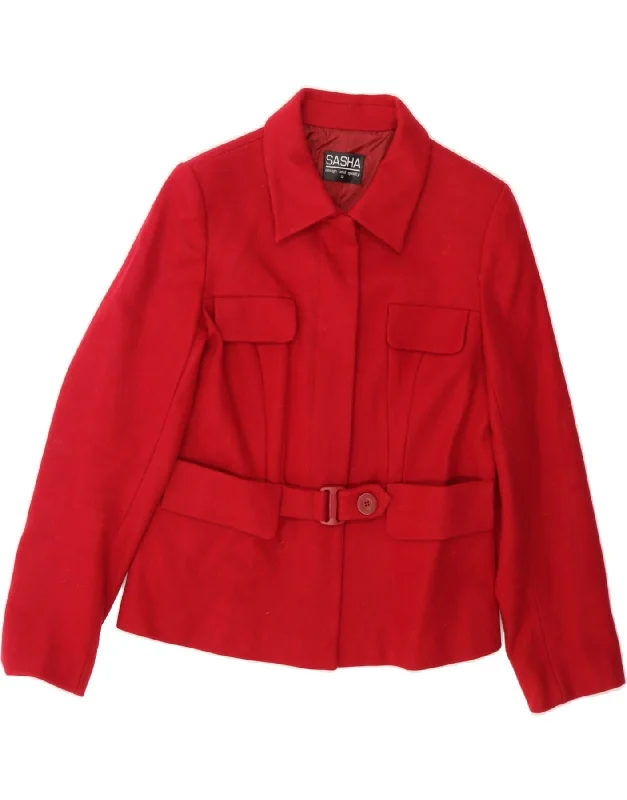 SASHA Womens Blazer Jacket UK 12 Medium Red Wool Satin Jacket Silk Jacket Chiffon Jacket SASHA Womens Blazer Jacket UK 12 Medium Red Wool Satin Jacket Silk Jacket Chiffon Jacket