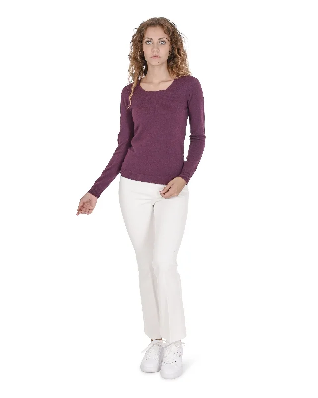 Crown of Edinburgh Cashmere Womens Square Neck Sweater COE 0024 BURGUNDY Fleece Fabric Down Fabric Feather Fabric Crown of Edinburgh Cashmere Womens Square Neck Sweater COE 0024 BURGUNDY Fleece Fabric Down Fabric Feather Fabric