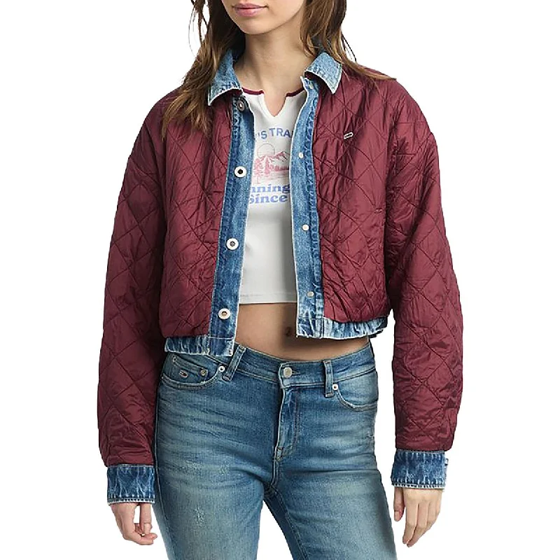Womens Reversible Quilted Denim Jacket Striped Jacket Polka Dot Jacket Floral Jacket Womens Reversible Quilted Denim Jacket Striped Jacket Polka Dot Jacket Floral Jacket