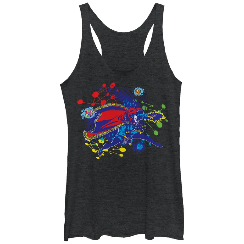 Women's Marvel Doctor Strange Planets Racerback Tank Top teal tank top