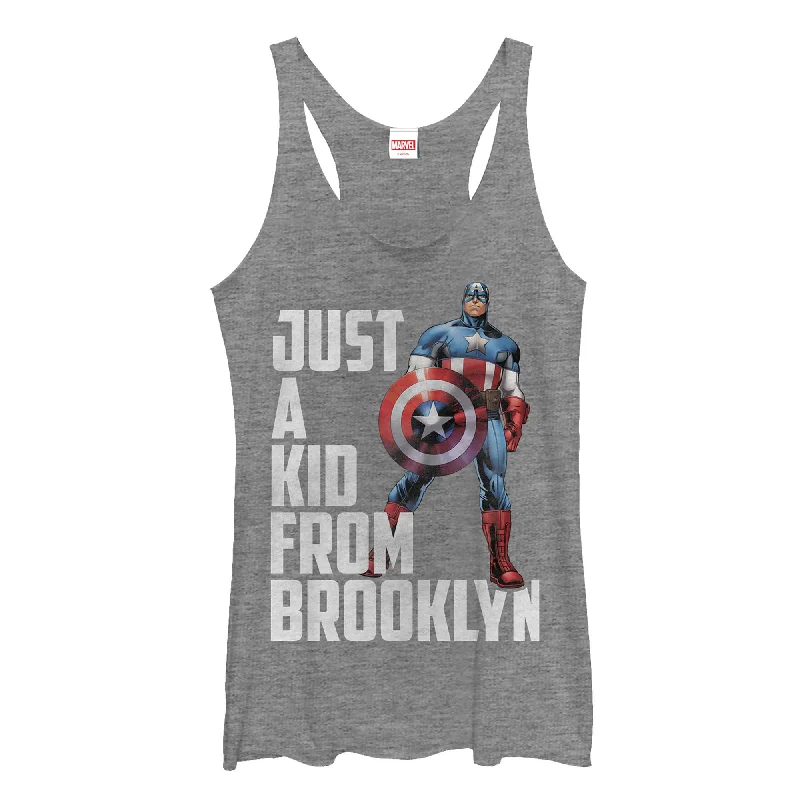 Women's Marvel Captain America Just a Brooklyn Kid Racerback Tank Top lightweight tank top