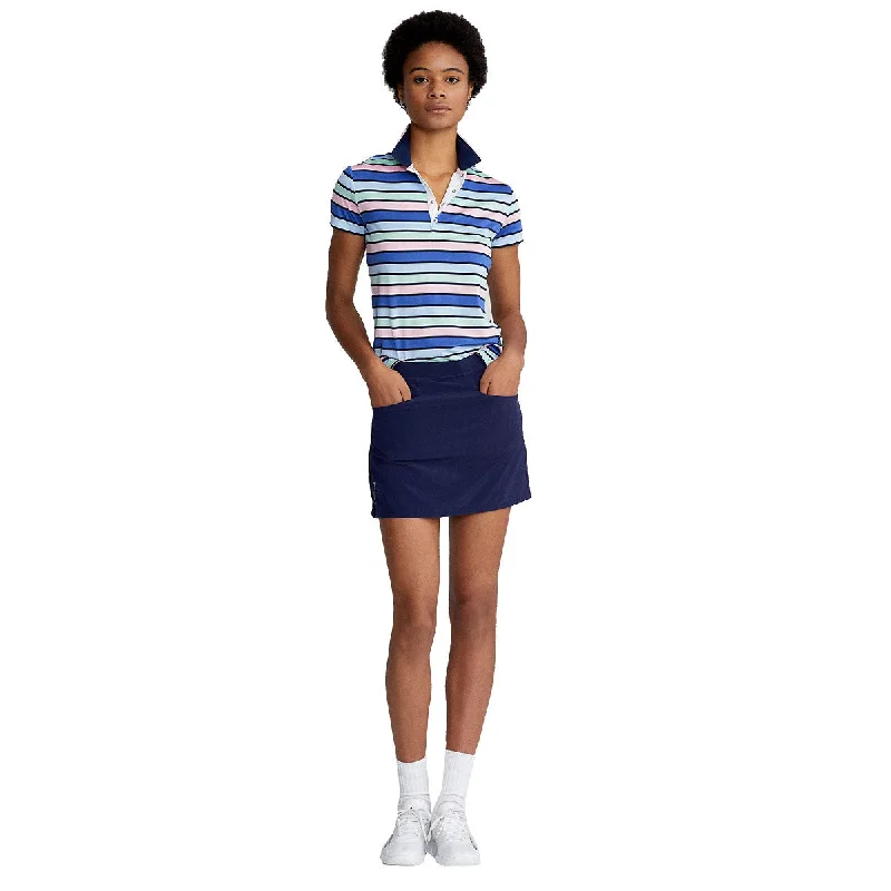 RLX Ralph Lauren Printed Airflow Jersey Liberty Blue Womens Golf Polo Comfortable Jersey Tee RLX Ralph Lauren Printed Airflow Jersey Liberty Blue Womens Golf Polo Comfortable Jersey Tee