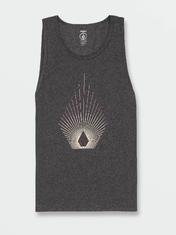 Blister Tank - Dark Black Heather beige tank top