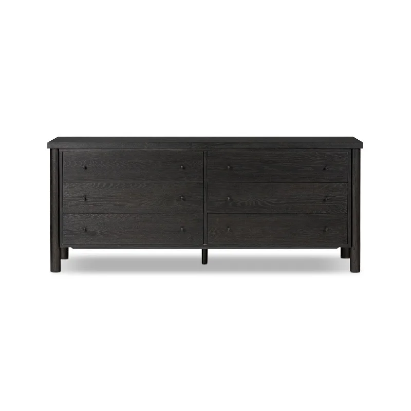 Nola 6 Drawer Dresser - Black oak Tunics Polka dots